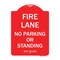 Signmission Michigan Fire Lane No Parking or Standing, Red & White Aluminum Sign, 18" x 24", RW-1824-23876 A-DES-RW-1824-23876 - alternate 1